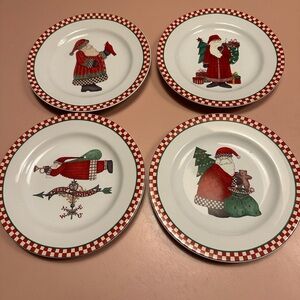 CHRISTMAS MARKDOWN!!  Festive Magic of Santa plates by Debbie Mumm